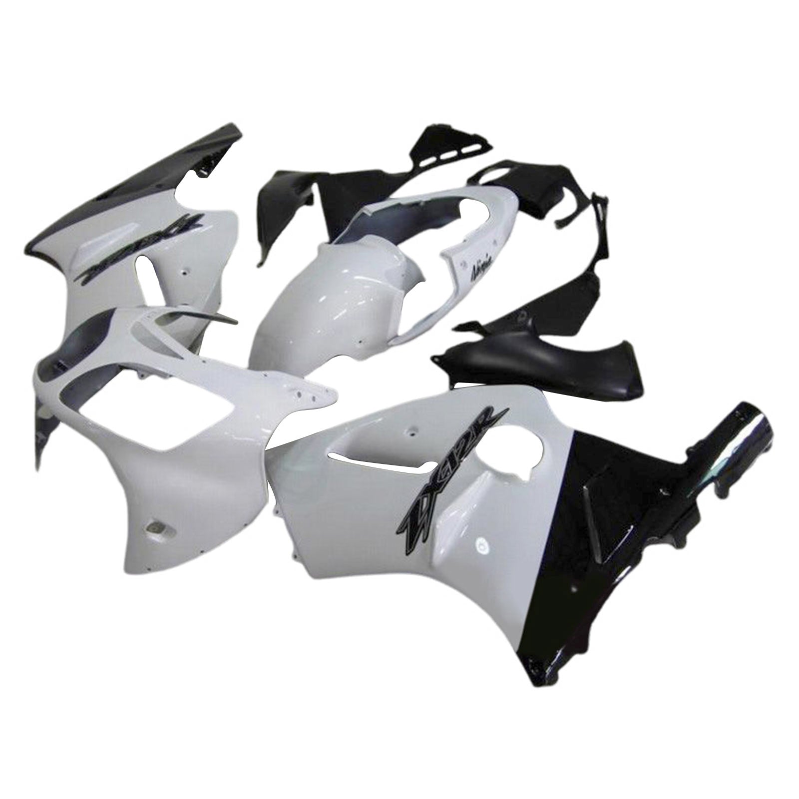 Amotopart 2000-2001 Kawasaki ZX12R Kit de carenado blanco negro