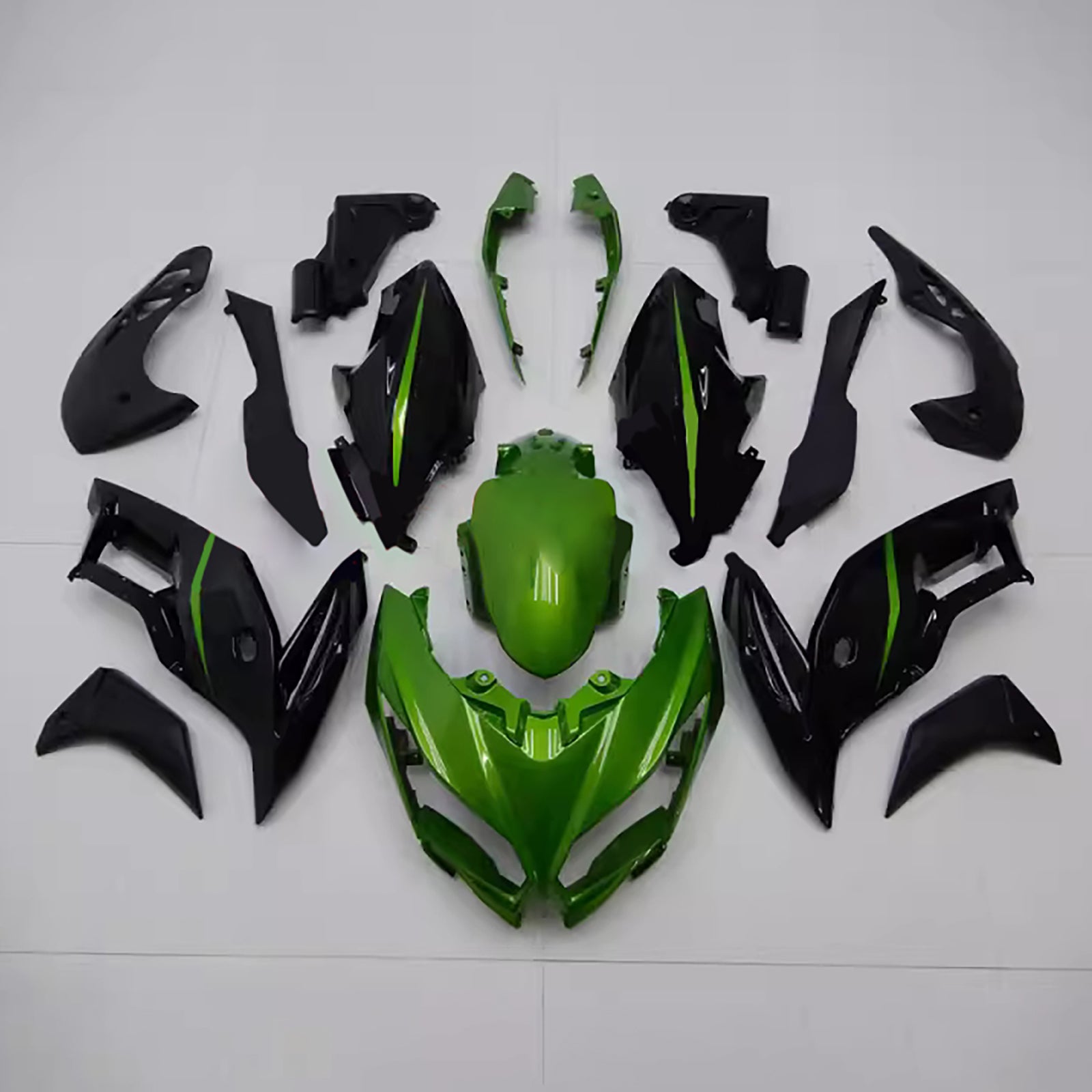 Amotopart 2015-2021 Kawasaki Versys 650 Green & Black Fairing Kit