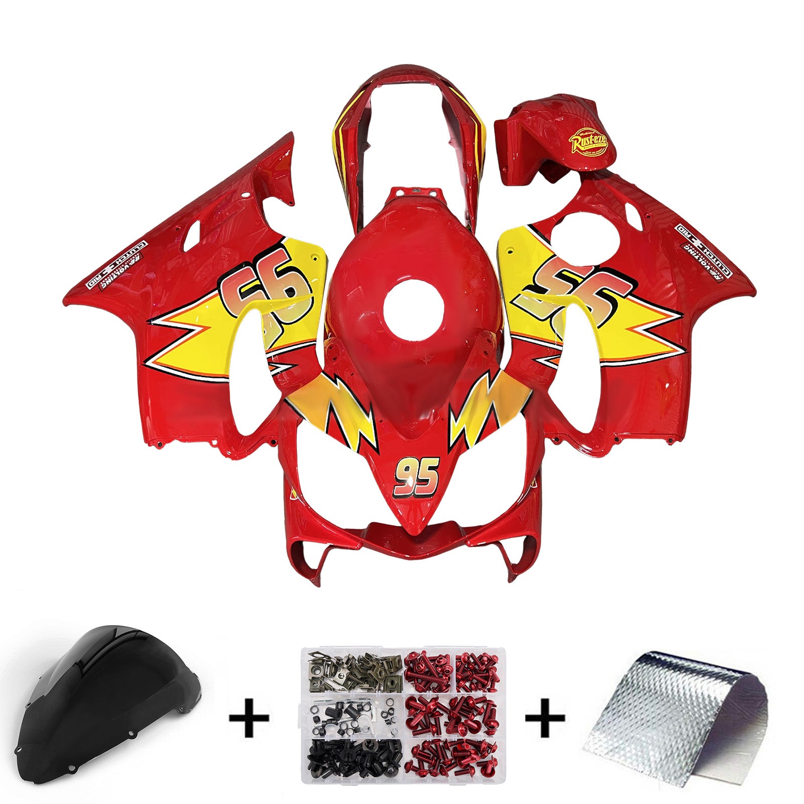 Amotopart 2004-2007 Honda CBR600 F4i Red Fairing Kit