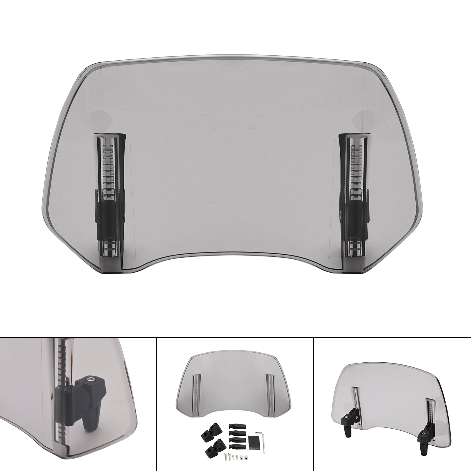 Universal Adjustable Windshield Clip On Wind Screen Deflector Extension Spoiler