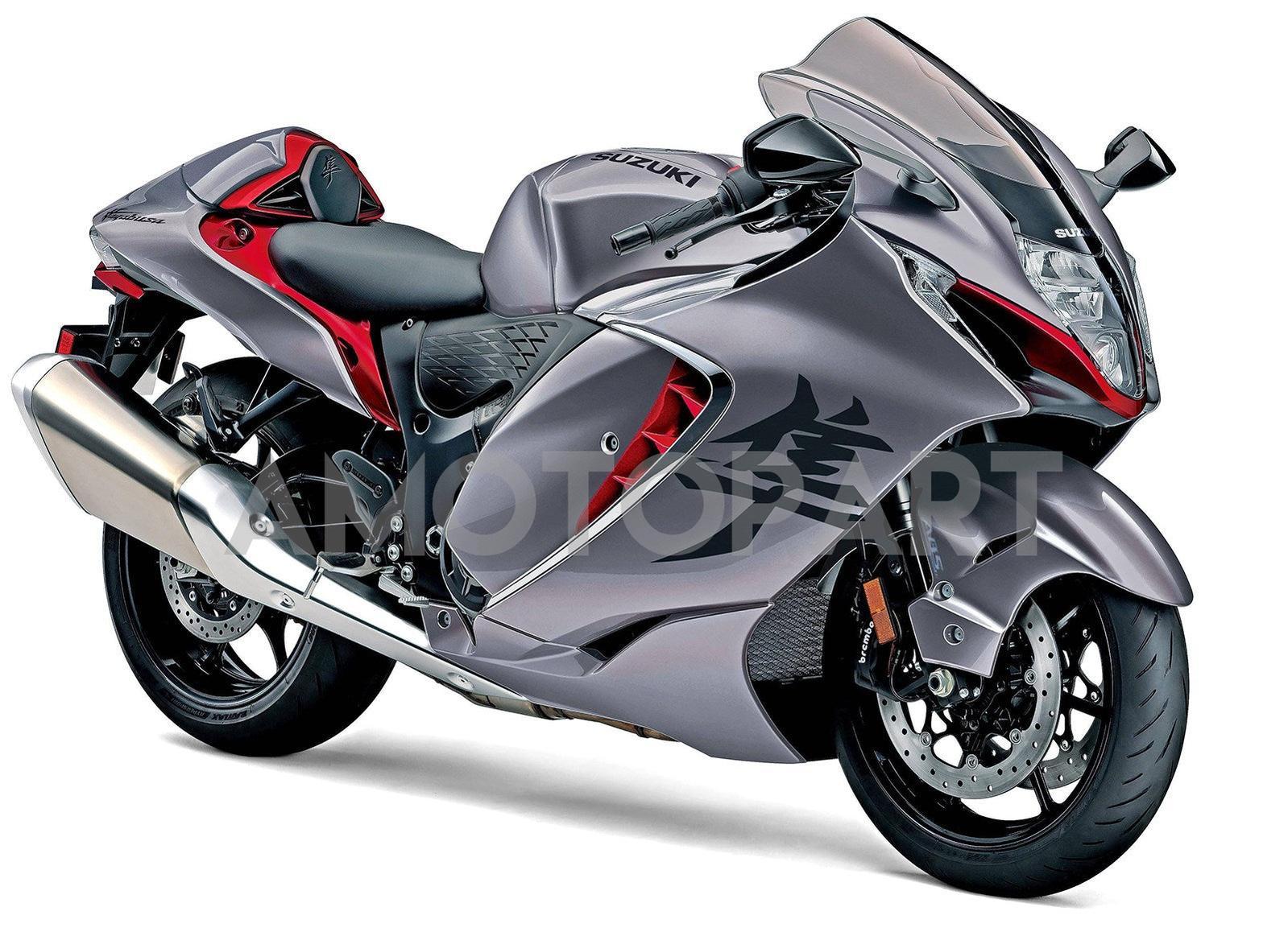 Amotopart 2021-2025 Suzuki Hayabusa GSX1300R Grey with Logo Fairing Kit