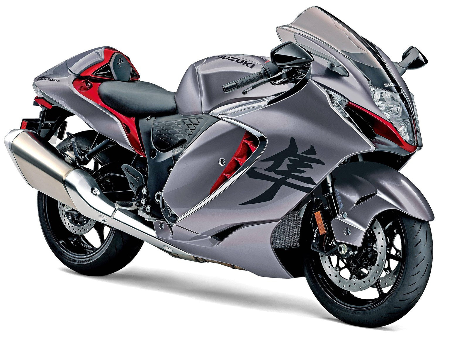 Amotopart 2021-2023 Suzuki Hayabusa GSX1300R gris con kit de carenado con logotipo