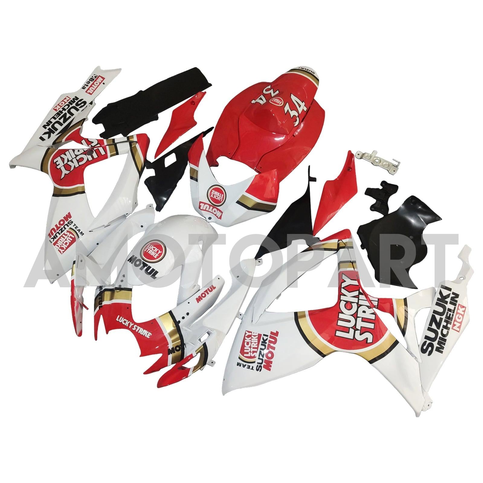 Amotopart 2006-2007 Suzuki GSXR 600/750 White Red Fairing Kit