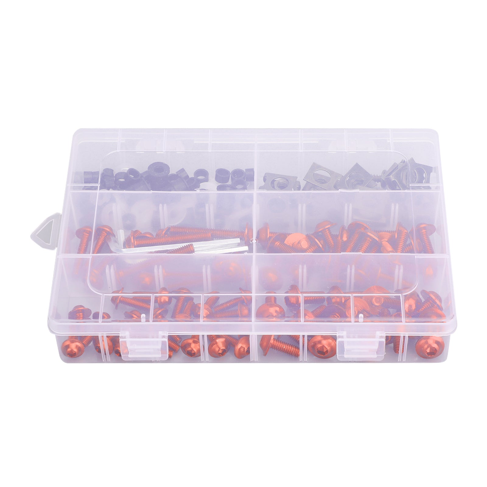 177PCS Motorcycle Sportbike Windscreen Fairing Bolts Kit Orange Fastener Screws