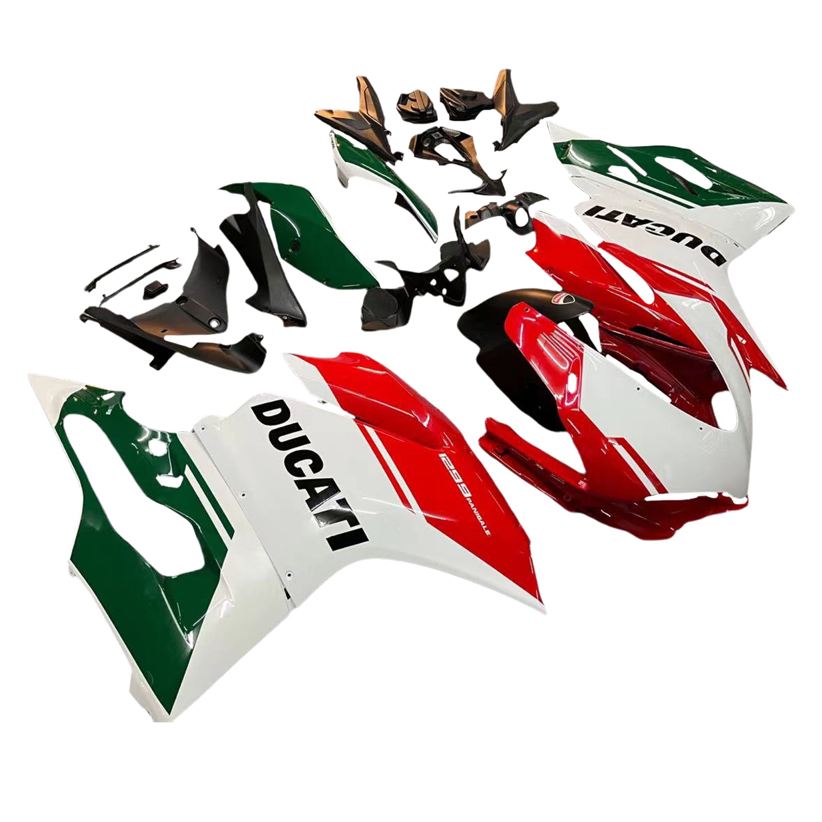 Amotopart 2015-2020 Ducati 959 Red 
 Green White Fairing Kit