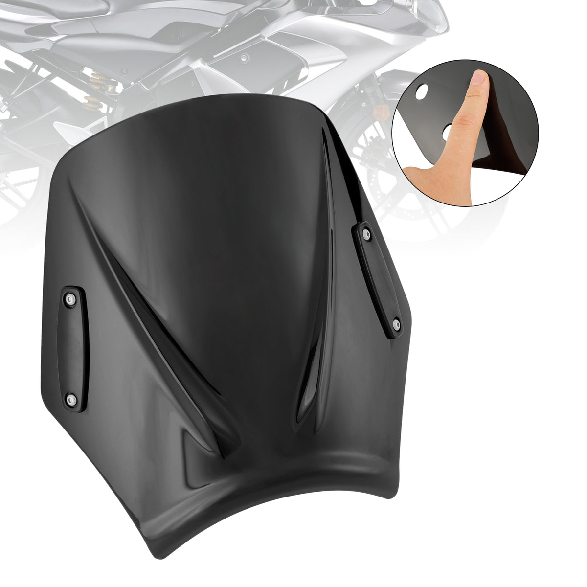 Motorrad mit 22 mm/7/8 Zoll Lenker Windschutzscheibe Windschutzscheibe Universal