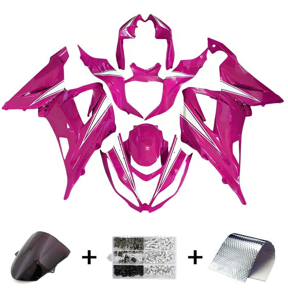 Amotopart 2013–2018 Kawasaki ZX-6R 636 Pink Verkleidungsset