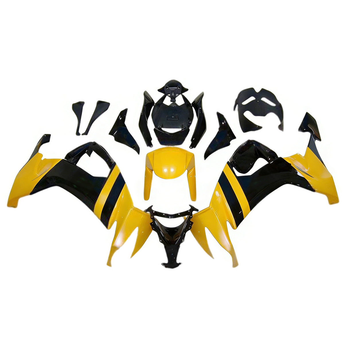 Kit carena Amotopart 2008-2010 Kawasaki ZX-10R giallo nero