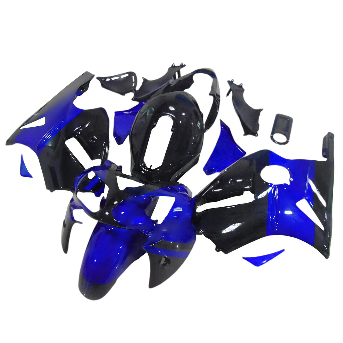 Amotopart 2002-2005 Kawasaki ZX-12R Blå Svart Vit Fairing Kit