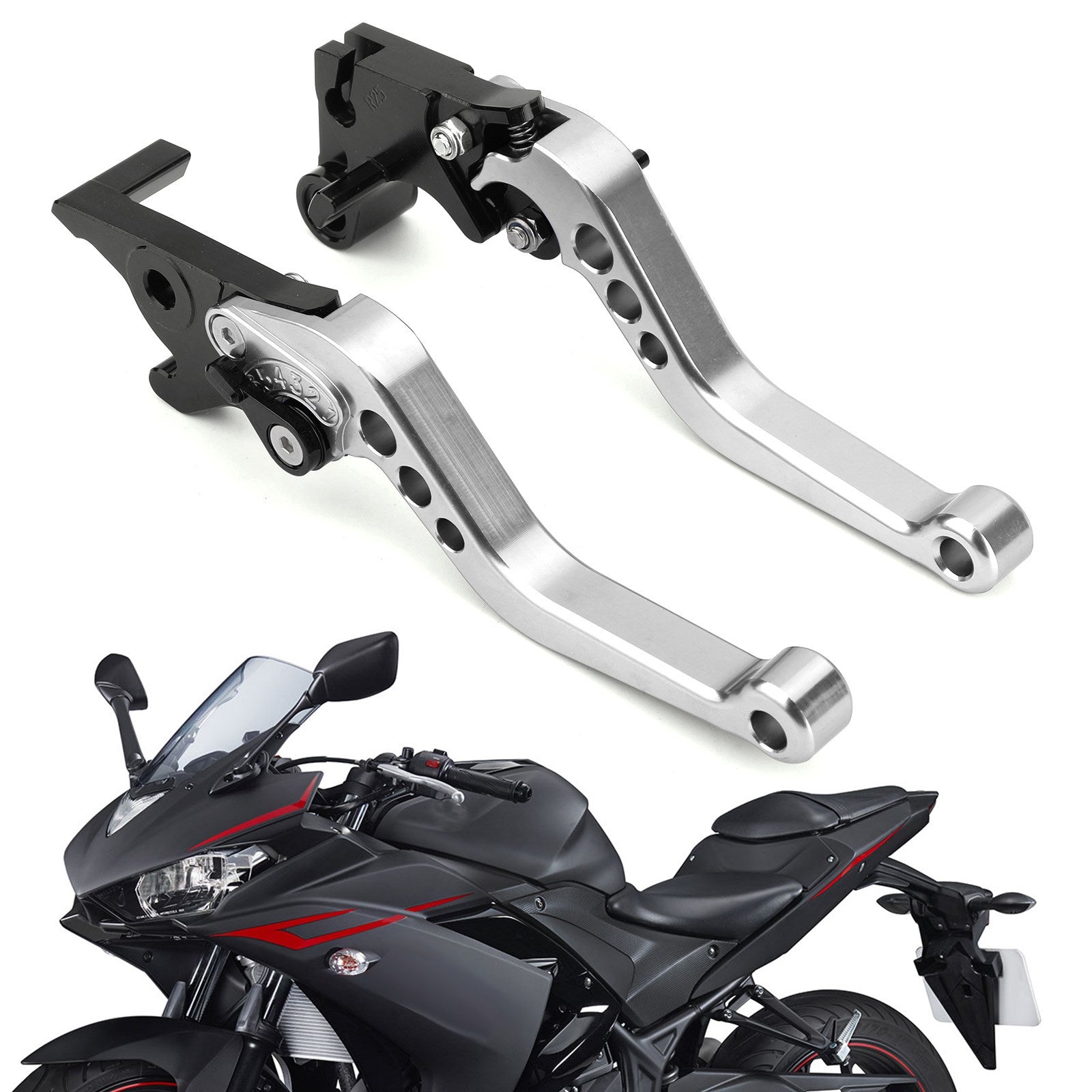 Bremskupplungshebel für Yamaha 15-17 YZF R3 MT 03 25 &amp; 14-17 YZF R25, silber