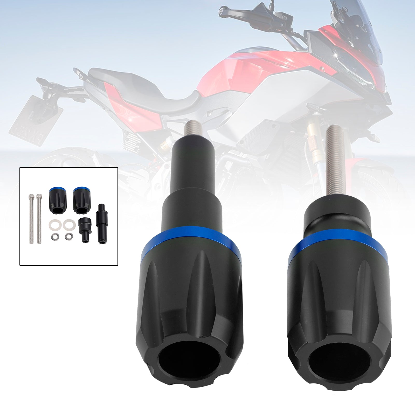 19-23 BMW F900R F750GS F850GS Crash Bobbin Protector Slider Aluminium Blue