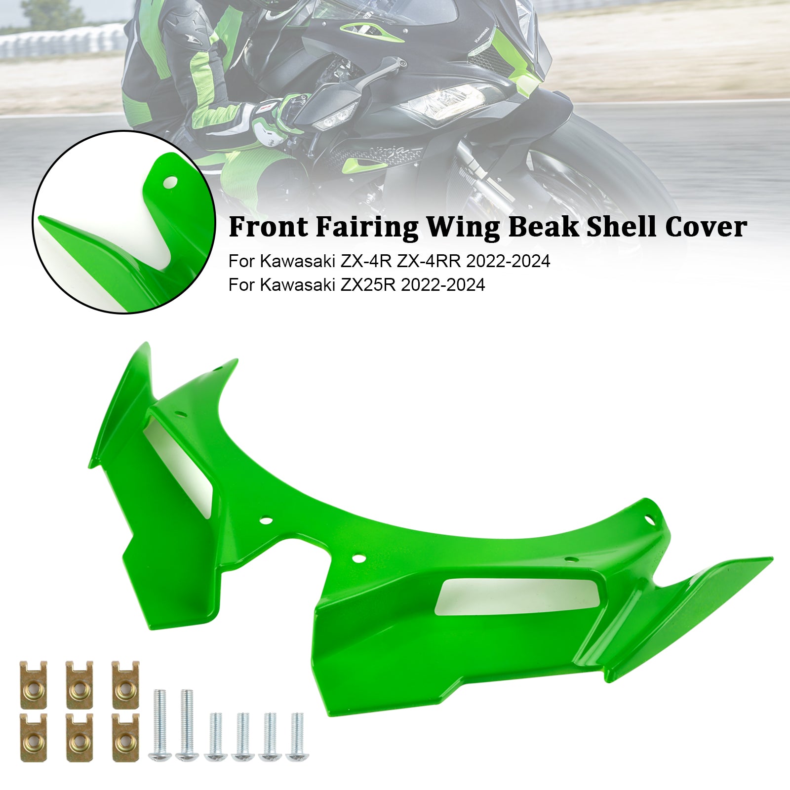 フロントフェアリングウイングビークシェルカバー Kawasaki ZX4R ZX4RR ZX25R 22-24