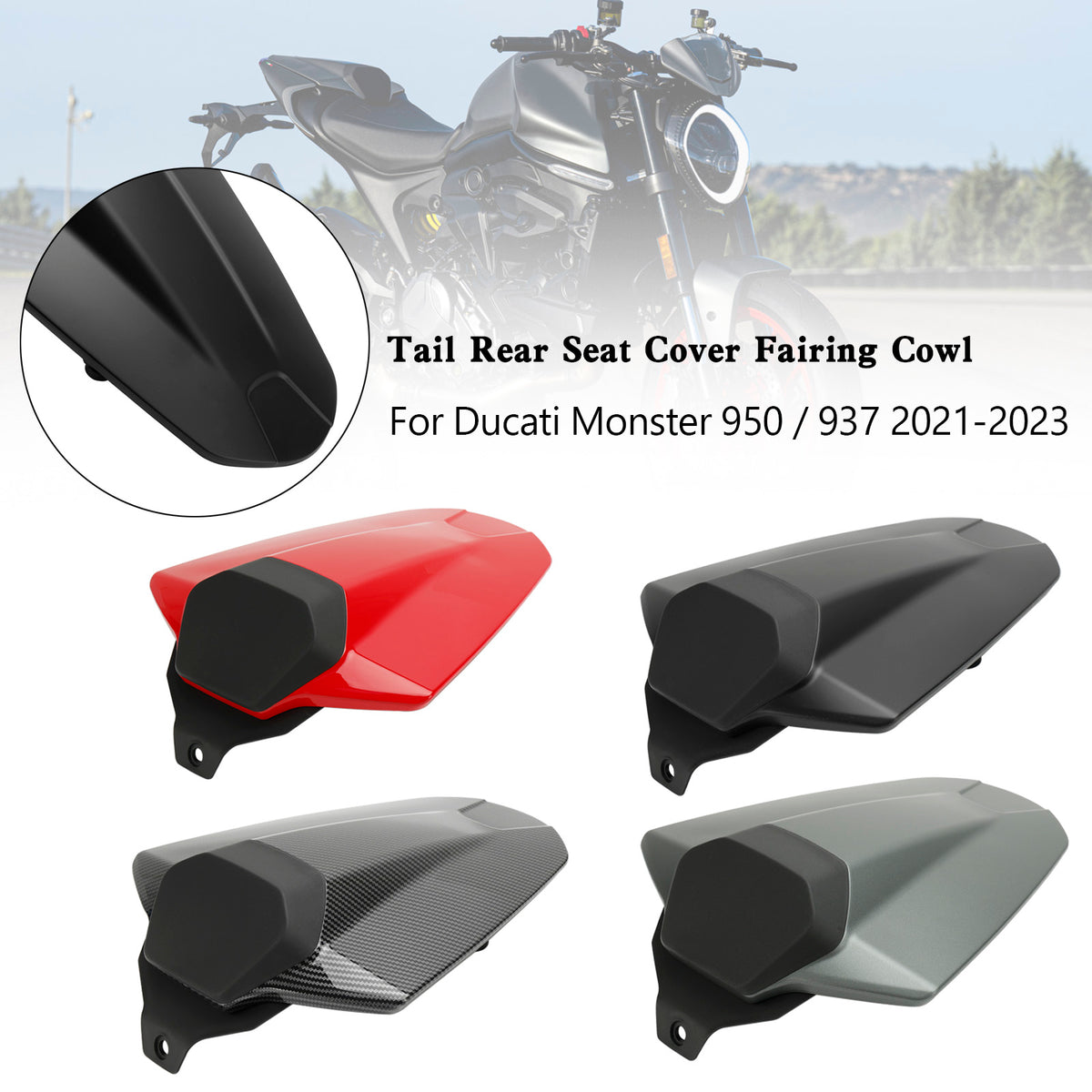 2021-2023 Ducati Monster 950 937 Couverture de siège arrière Capot de carénage