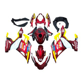 Amotopart 2018-2024 Kawasaki EX400 Ninja400 Kit carena rosso e giallo