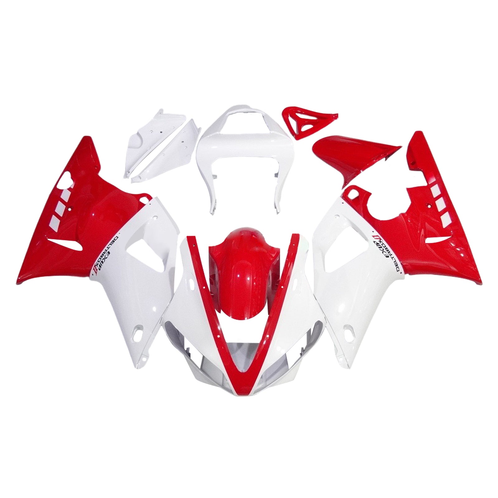 Amotopart 2000-2001 Yamaha YZF 1000 R1 Kit de carenado blanco rojo