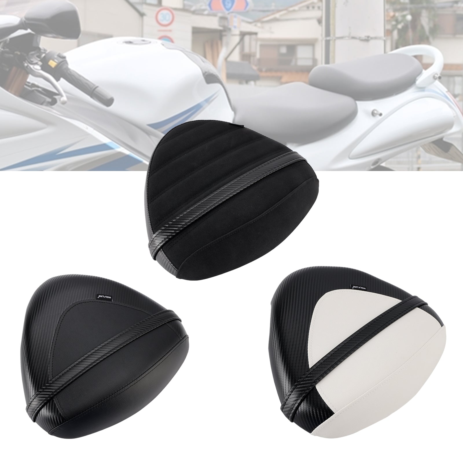 22-24 White SUZUKI Hayabusa GSX1300R Rear Seat Passenger Cushion Flat Pu