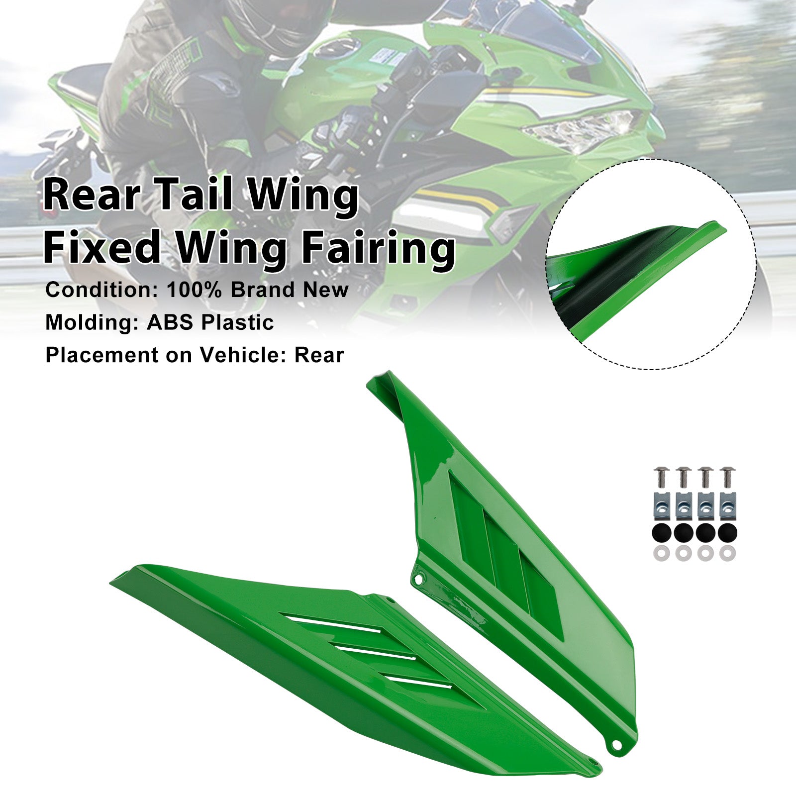Kawasaki NINJA ZX-4R ZX-4RR 2023-2025 Rear Tail Wing Fixed Wing Fairing