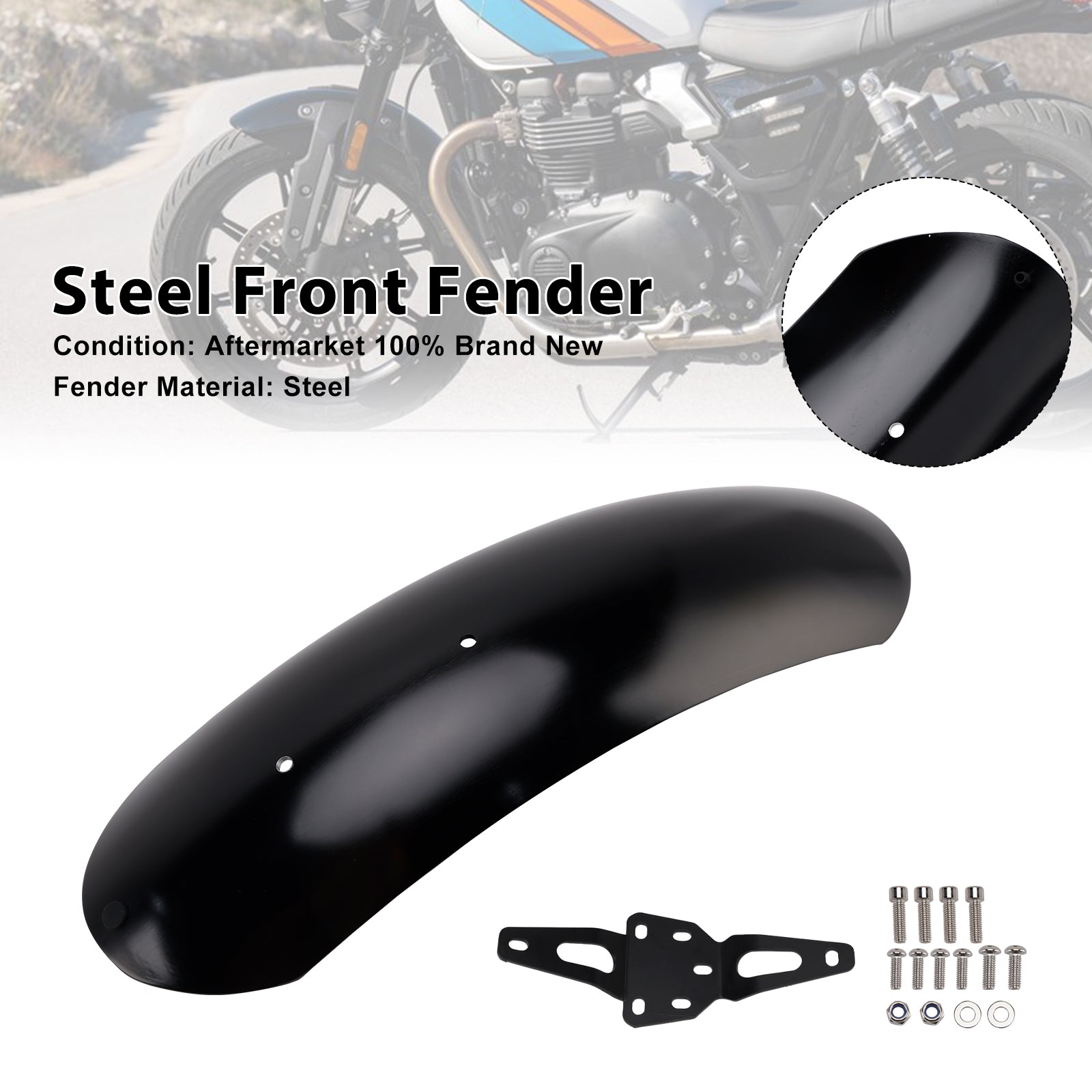Street Scrambler 900 Speed Twin 900 Steel Front Fender Mudguard