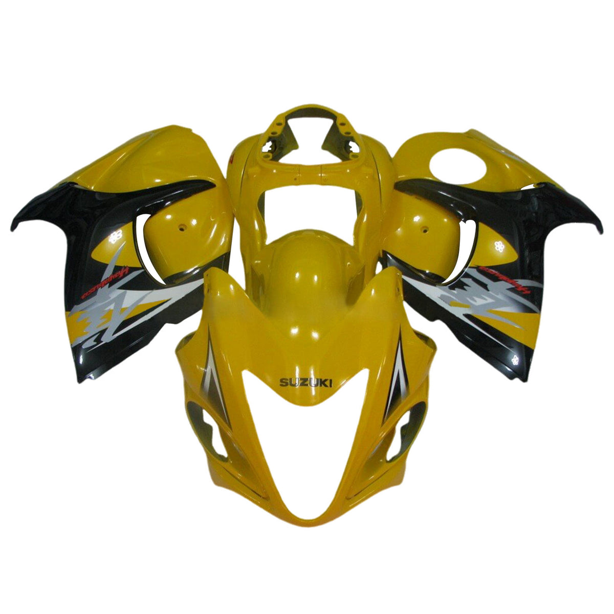 Amotopart 2008-2020 GSX1300R Hayabusa Suzuki Kit de carenado amarillo y negro