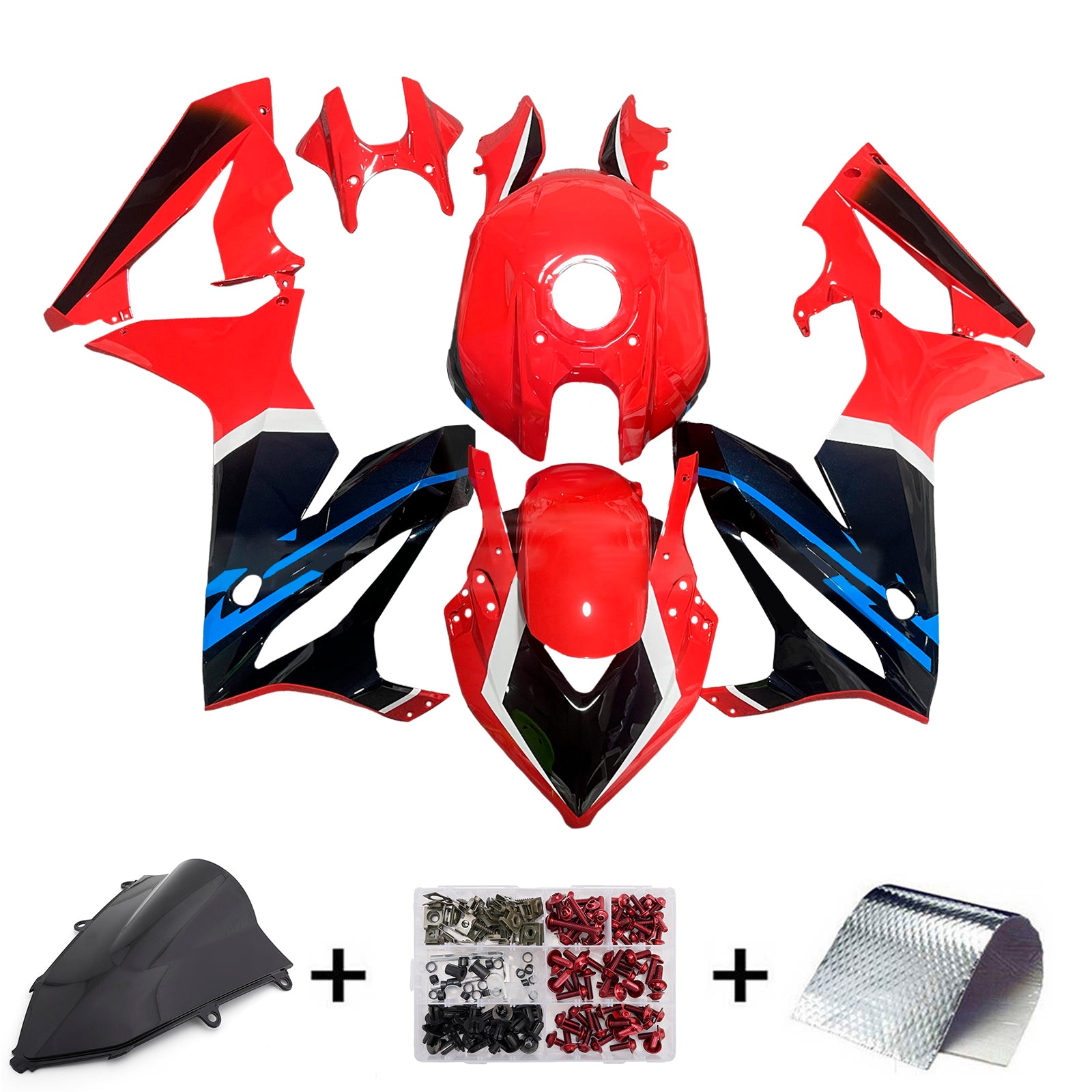 Amotopart 2019-2020 Honda CBR650R Red Black Fairing Kit