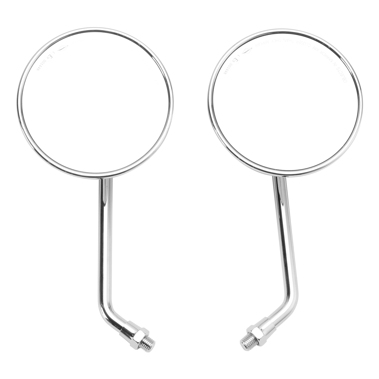 4" Round Chrome Rear View Mirrors Classic Motorcycle Mirror For Chopper Bobber