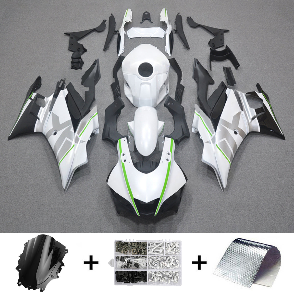 Amotopart 2022-2024 Yamaha YZF-R3 R25 Sort Grå Hvid Fairing Kit