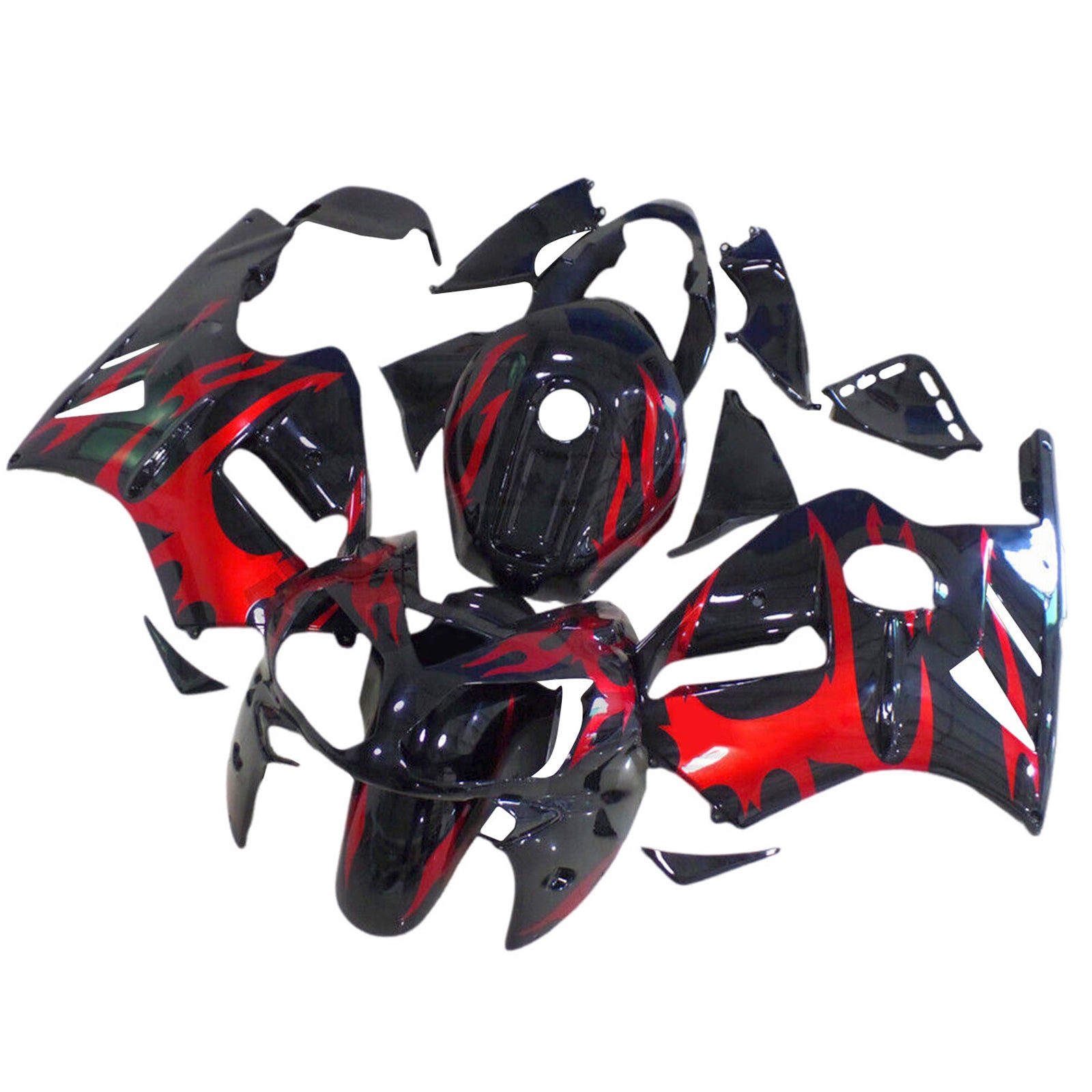 Amotopart 2002-2005  Kawasaki ZX12R Black Red Fairing Kit