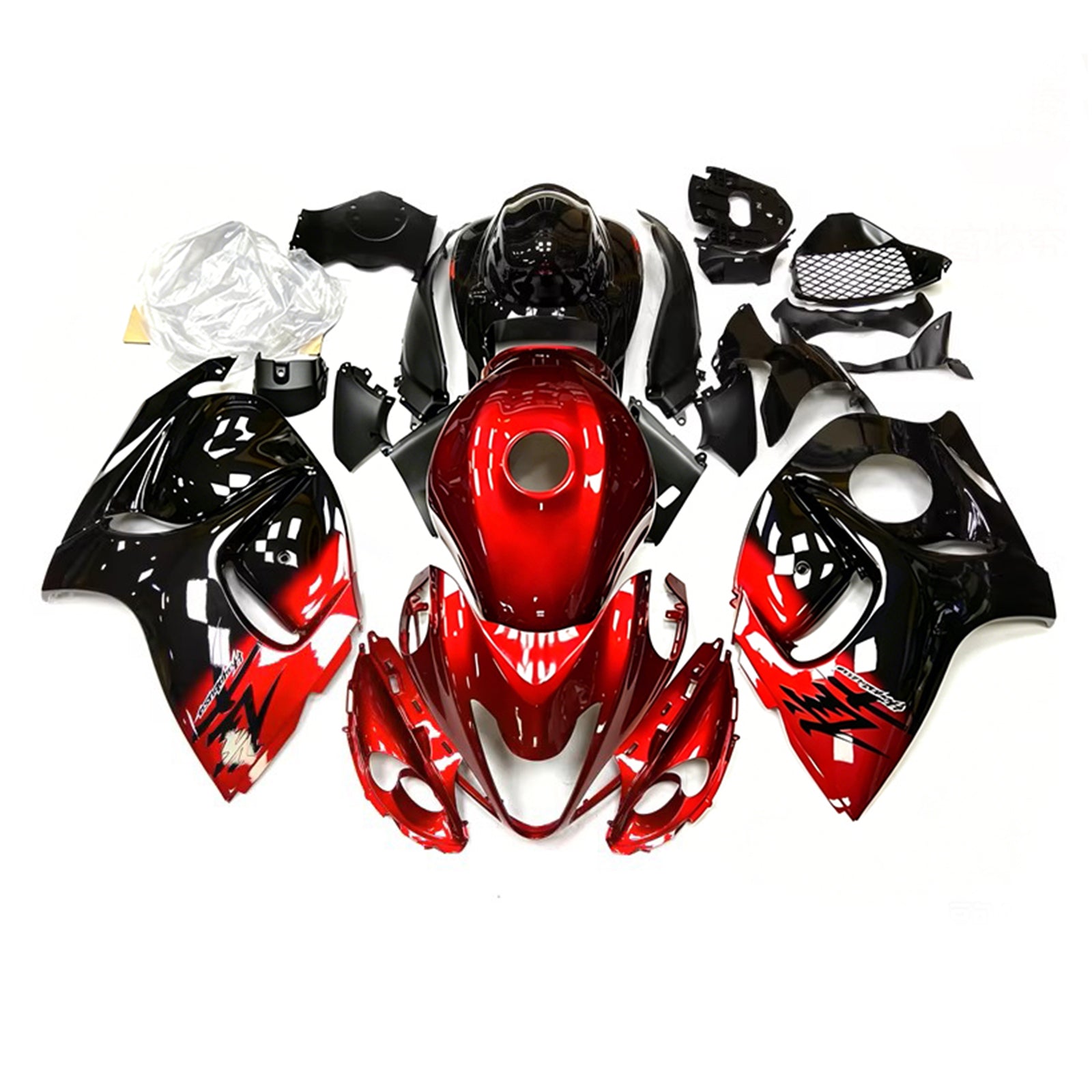 Amotopart 2008-2020 Suzuki Hayabusa GSX1300R Red/Black Fairing Kit