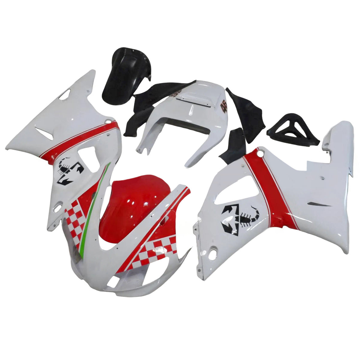Amotopart 1998-1999 Yamaha YZF-R1 Red Black White Gray Fairing Kit