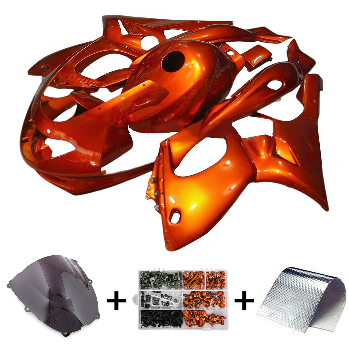 Amotopart 1996-2007 Yamaha YZF 600R Thundercat Red White Orange Fairing Kit