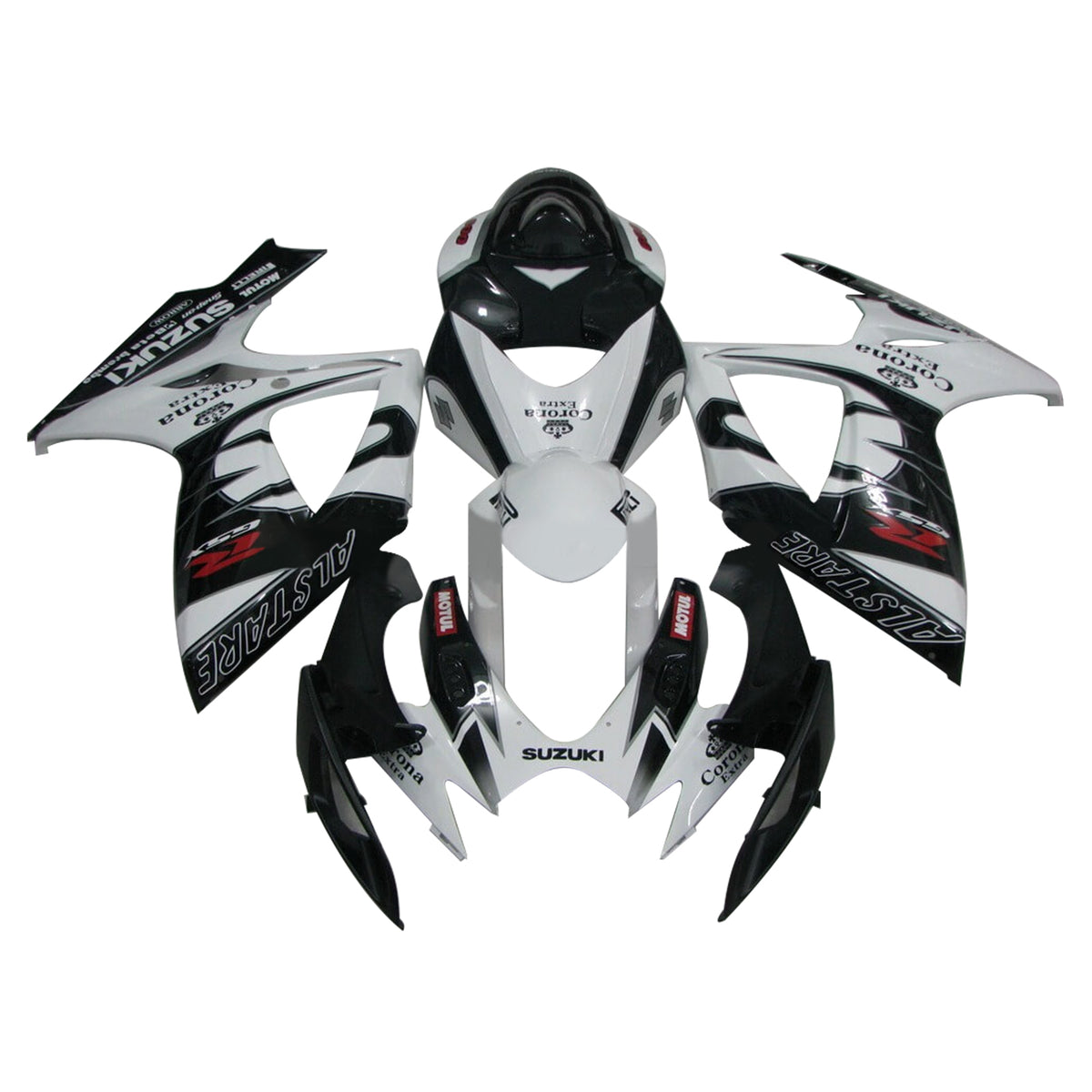 Amotopart 2006-2007 K6 GSXR 600/750 Suzuki Kit carena bianco e nero