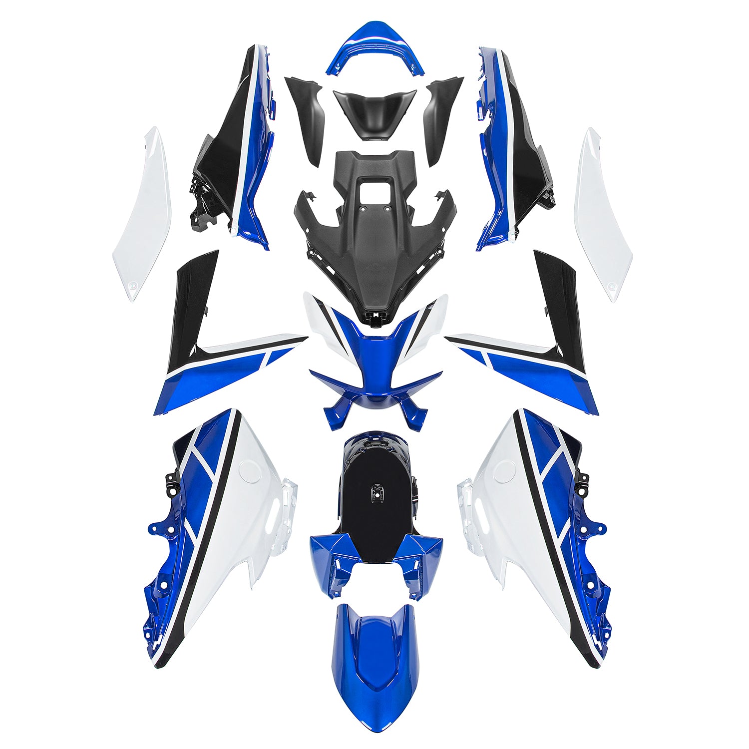 Kit carena Amotopart 2023-2024 Yamaha T-MAX 560 nero bianco blu