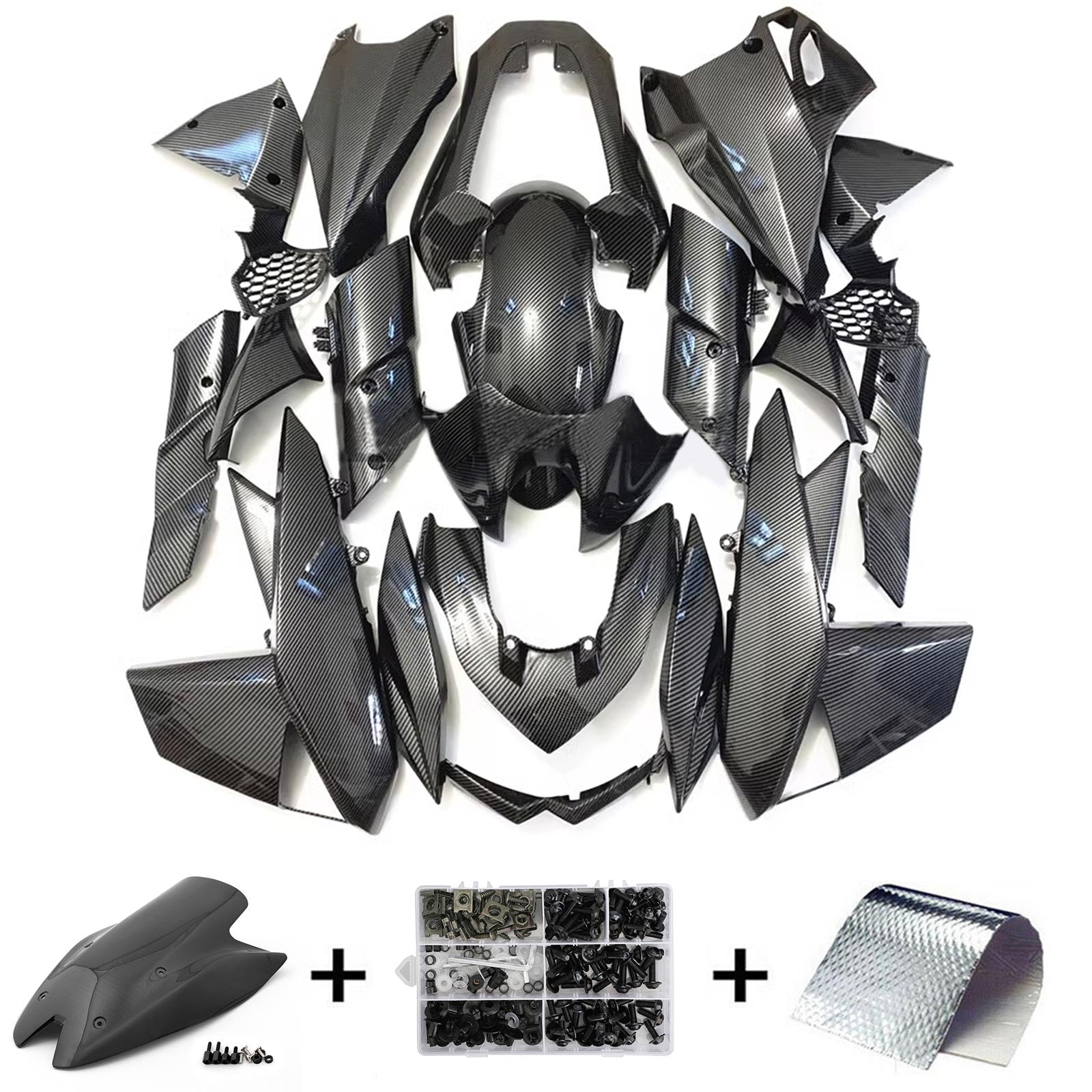 Amotopart 2010-2013 Z1000 Kawasaki Carbon Fiber Black Fairing Kit