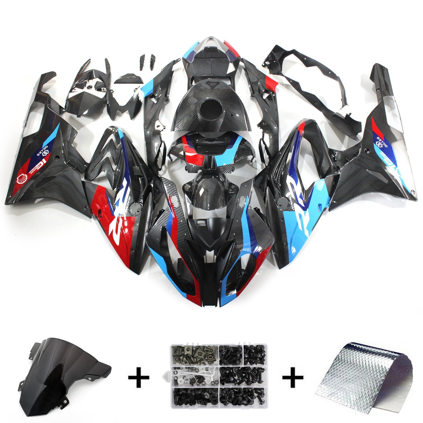 Amotopart 2015-2016 BMW S1000RR Carbon Fiber Pattern Fairing Kit