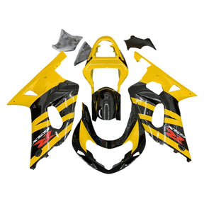 Amotopart Suzuki 01-03 GSXR600 & 00-03 GSXR750 Yellow Black Style2 Fairing Kit