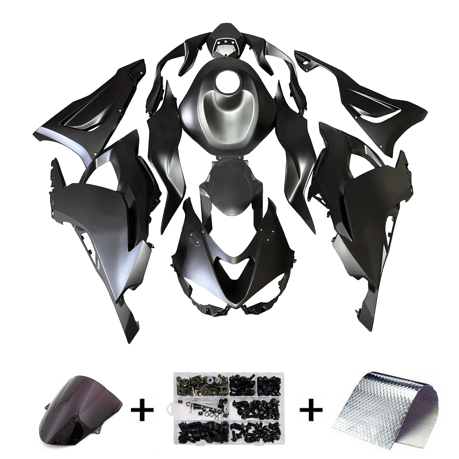 Amotopart 2024-2025 Kawasaki ZX-6R Matte Black Fairing Kit