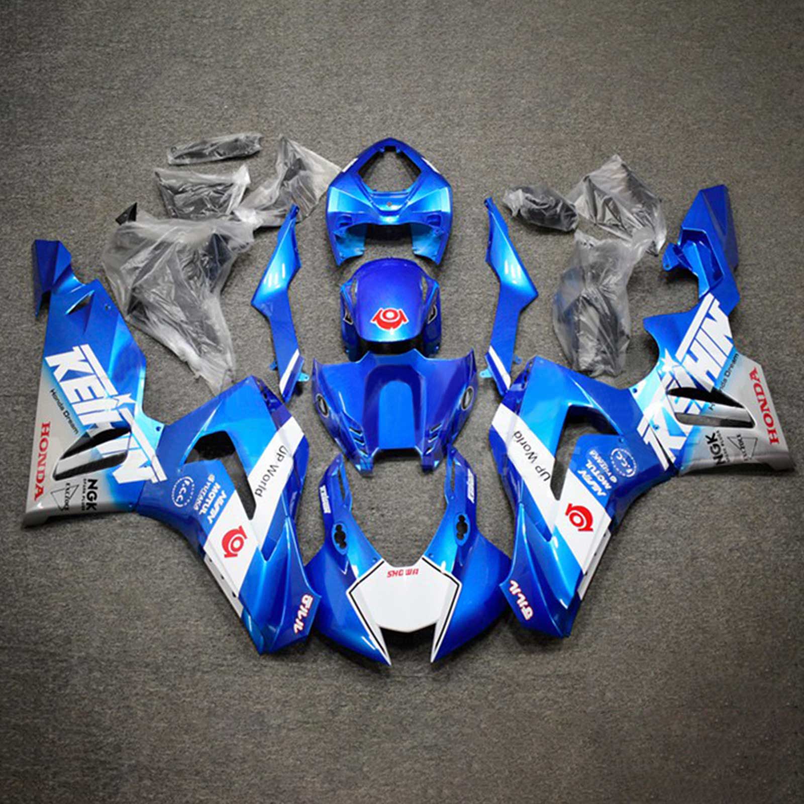 Amotopart 2020-2023 CBR1000RR-R Honda Kit de carenado azul y blanco