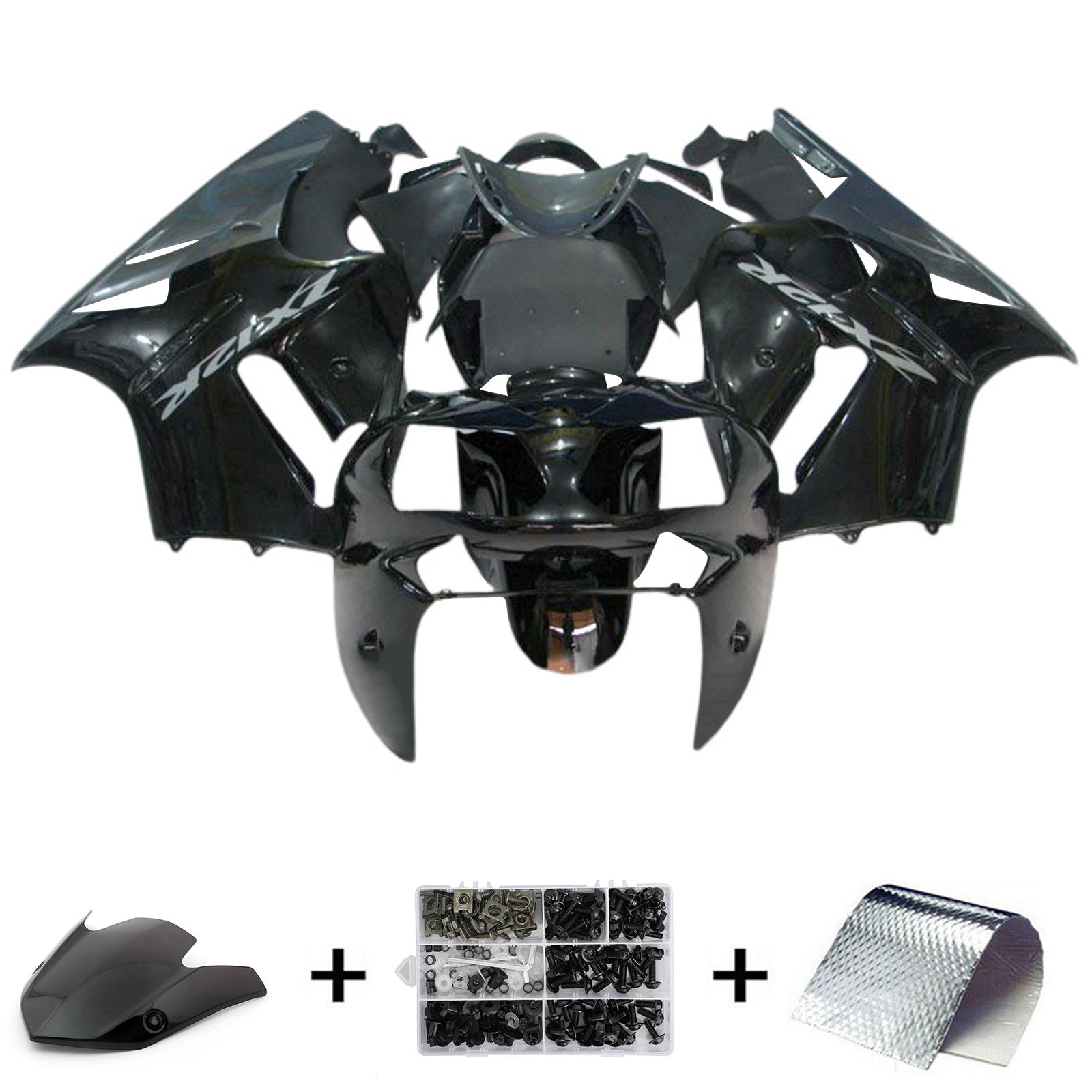 Amotopart 2002-2005  Kawasaki ZX12R Black Fairing Kit