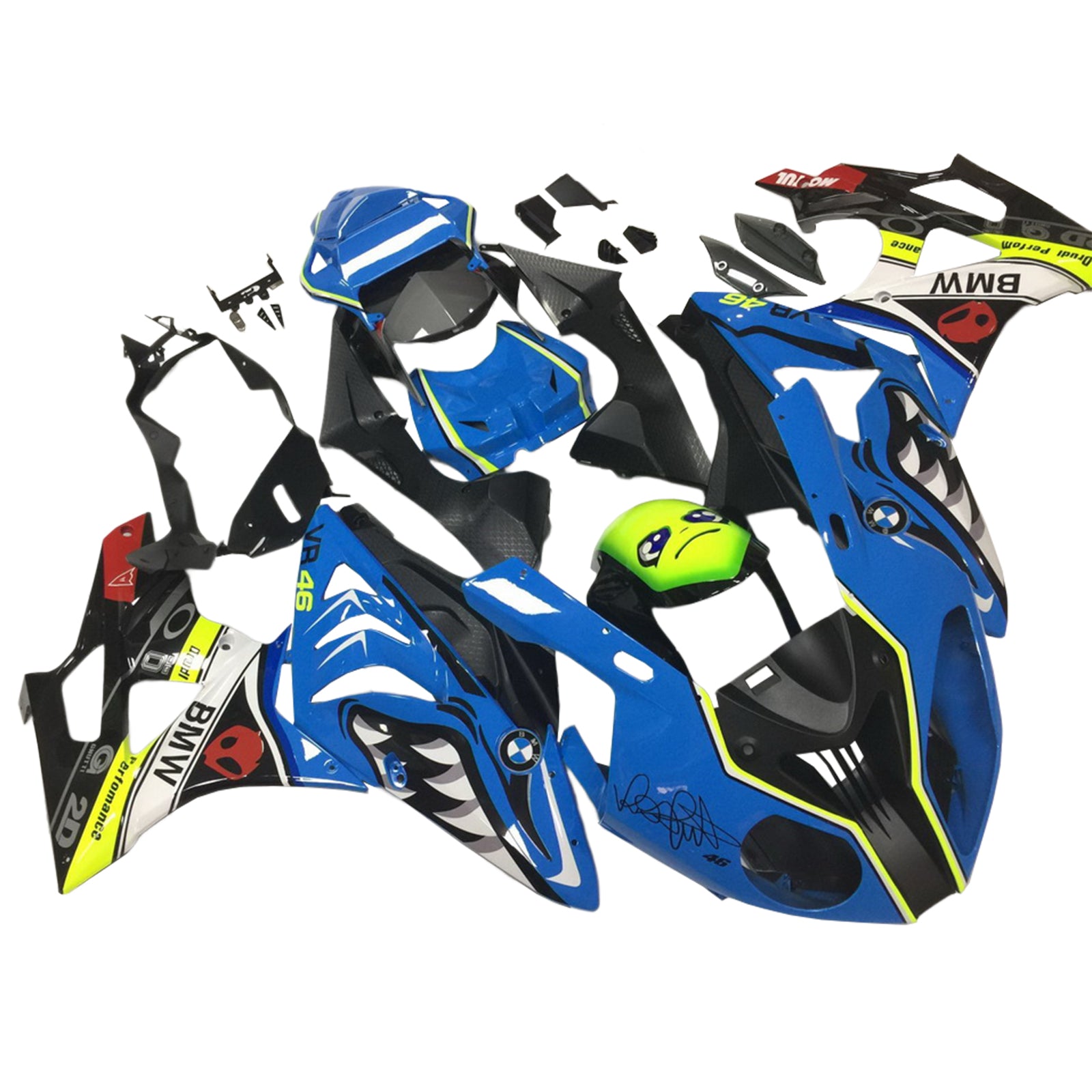 Amotopart BMW S1000RR 2009-2014 Blue&Yellow Monster Fairing Kit