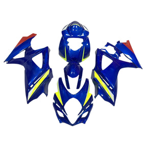 Amotopart 2007–2008 K7 GSXR1000 Suzuki Blau mit gelben Akzenten Verkleidungsset