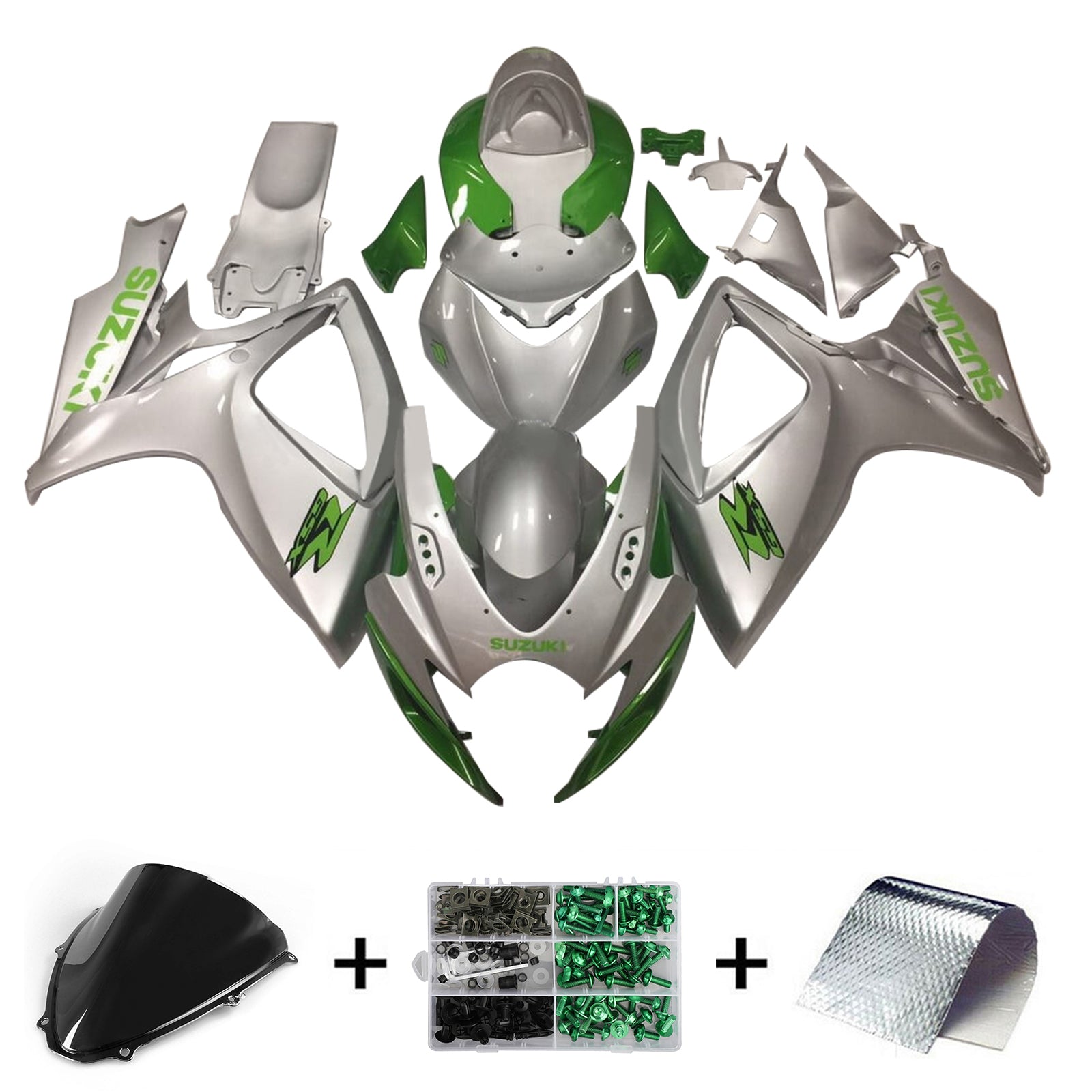 Amotopart 2006-2007 K6 GSXR 600/750 Suzuki Grey&Green Fairing kit