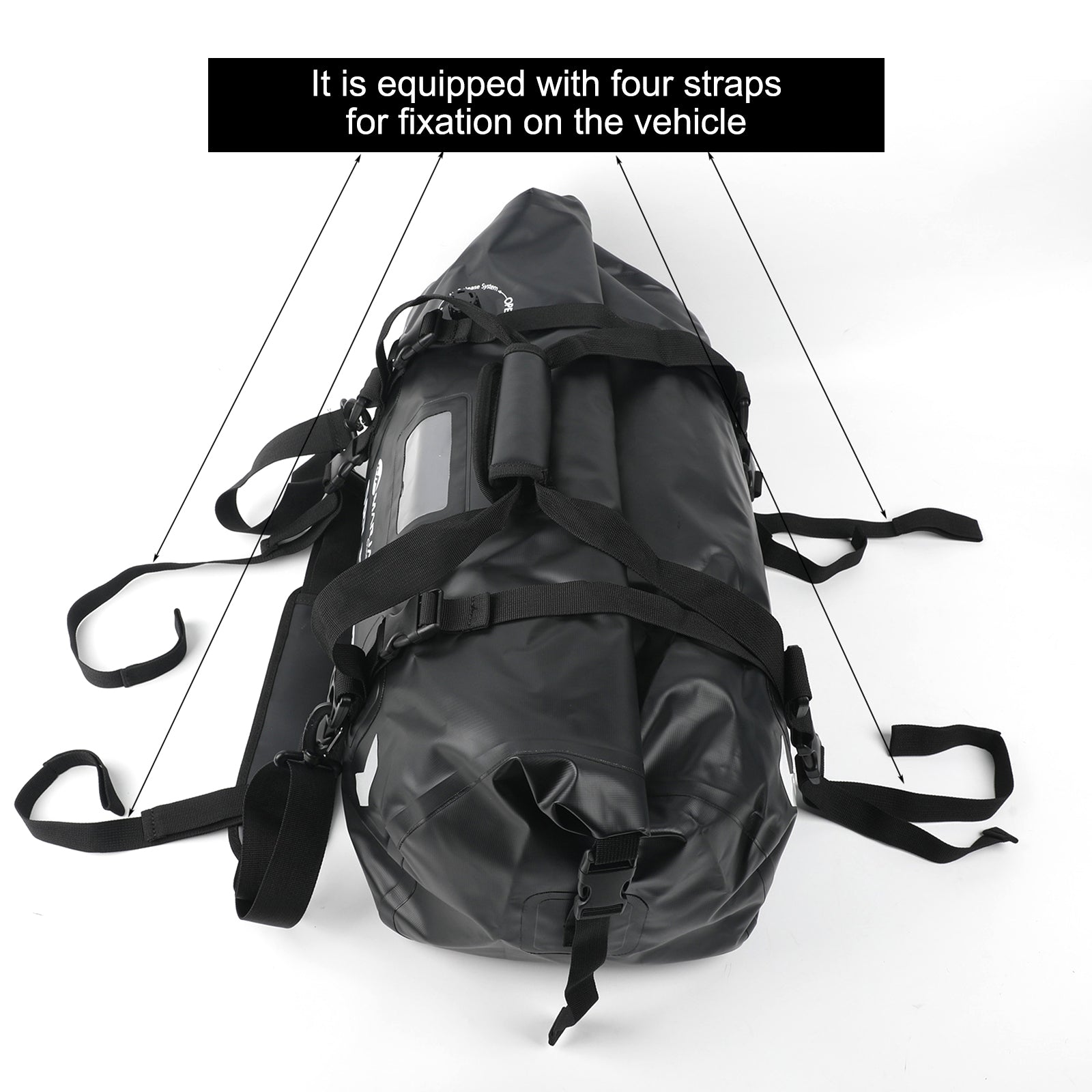 Motorcycle Universal Saddlebag Side Storage Tail Bag Pu Luggage 80L Black