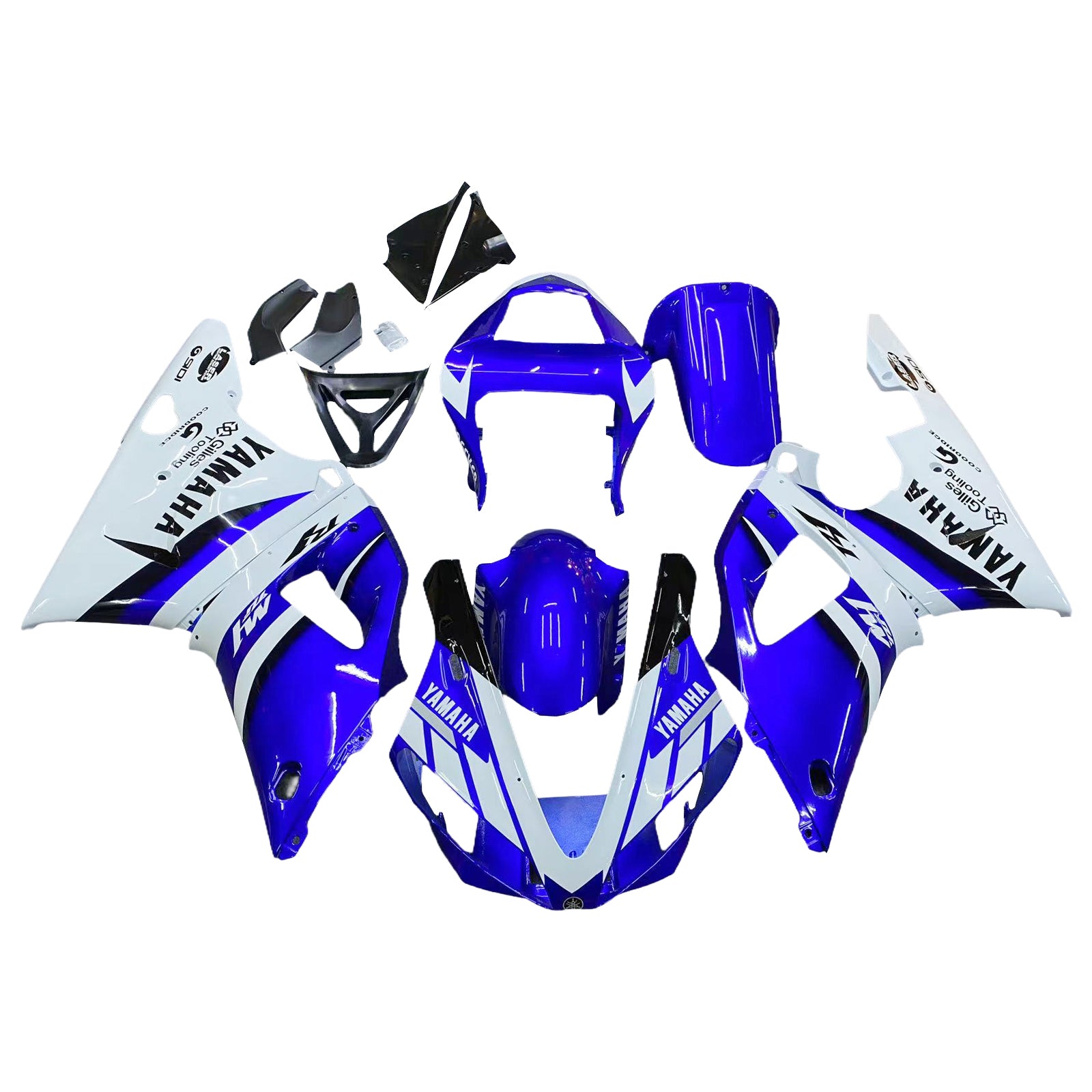 Amotopart 2000-2001 Yamaha YZF 1000 R1 Blue White Fairing Kit