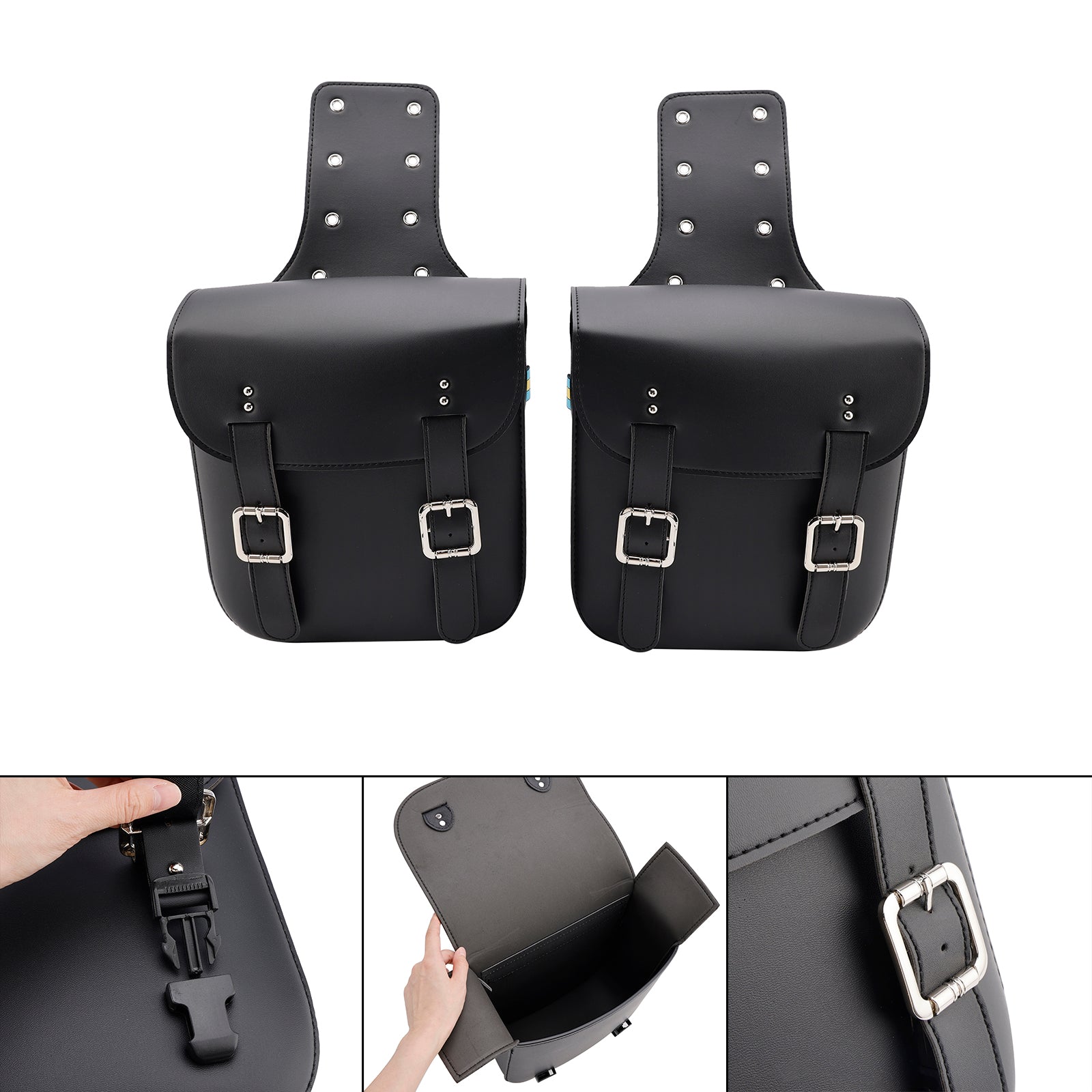 Scooter Motorradseiten -Schwanztasche Satteltaschenfarbe passende Gepäck schwarz 18l