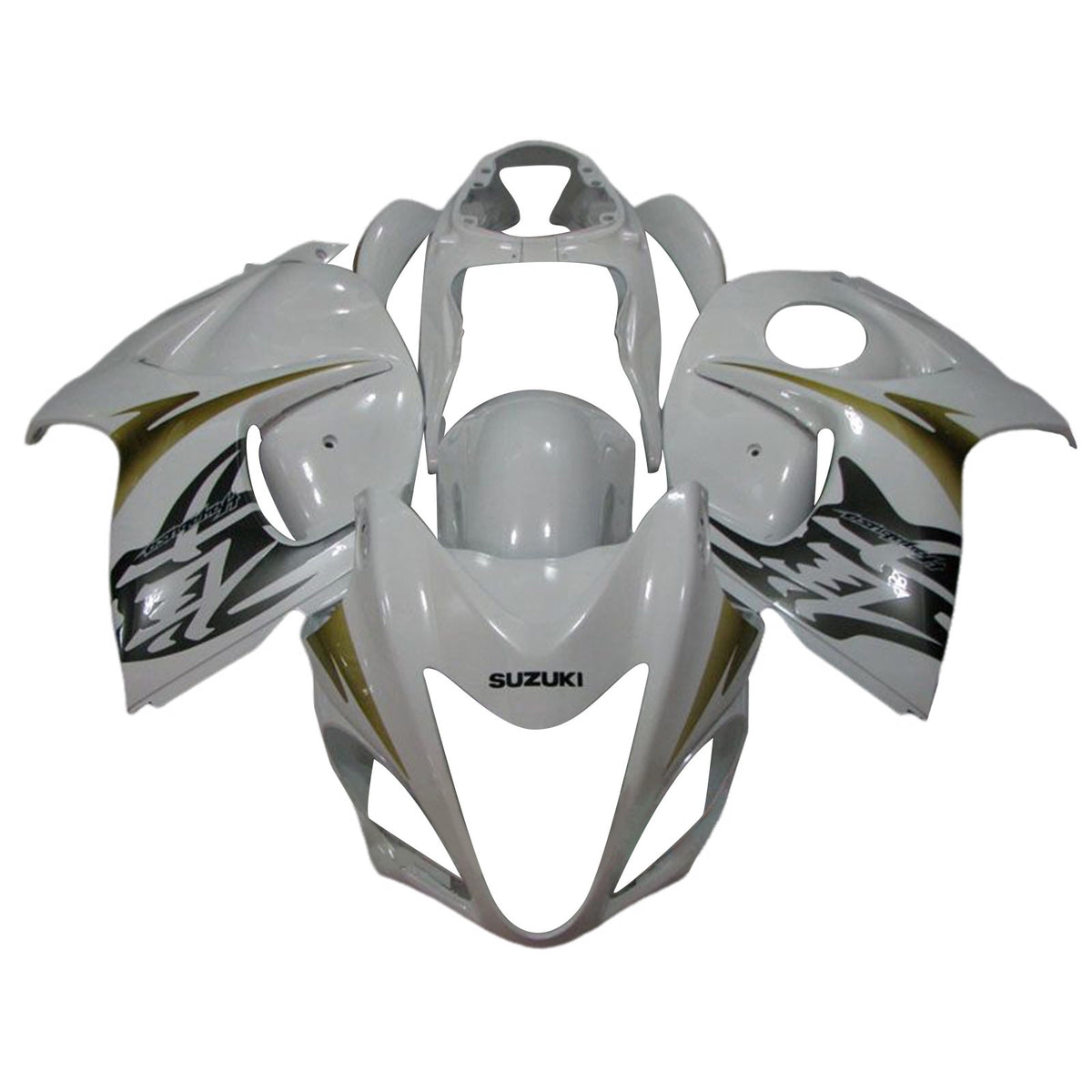 Amotopart 2008-2020 GSX1300R Hayabusa Suzuki Kit carena bianco e nero