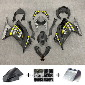 Amotopart 2013-2024 Kit carena Kawasaki EX300/Ninja300 linea nera e gialla