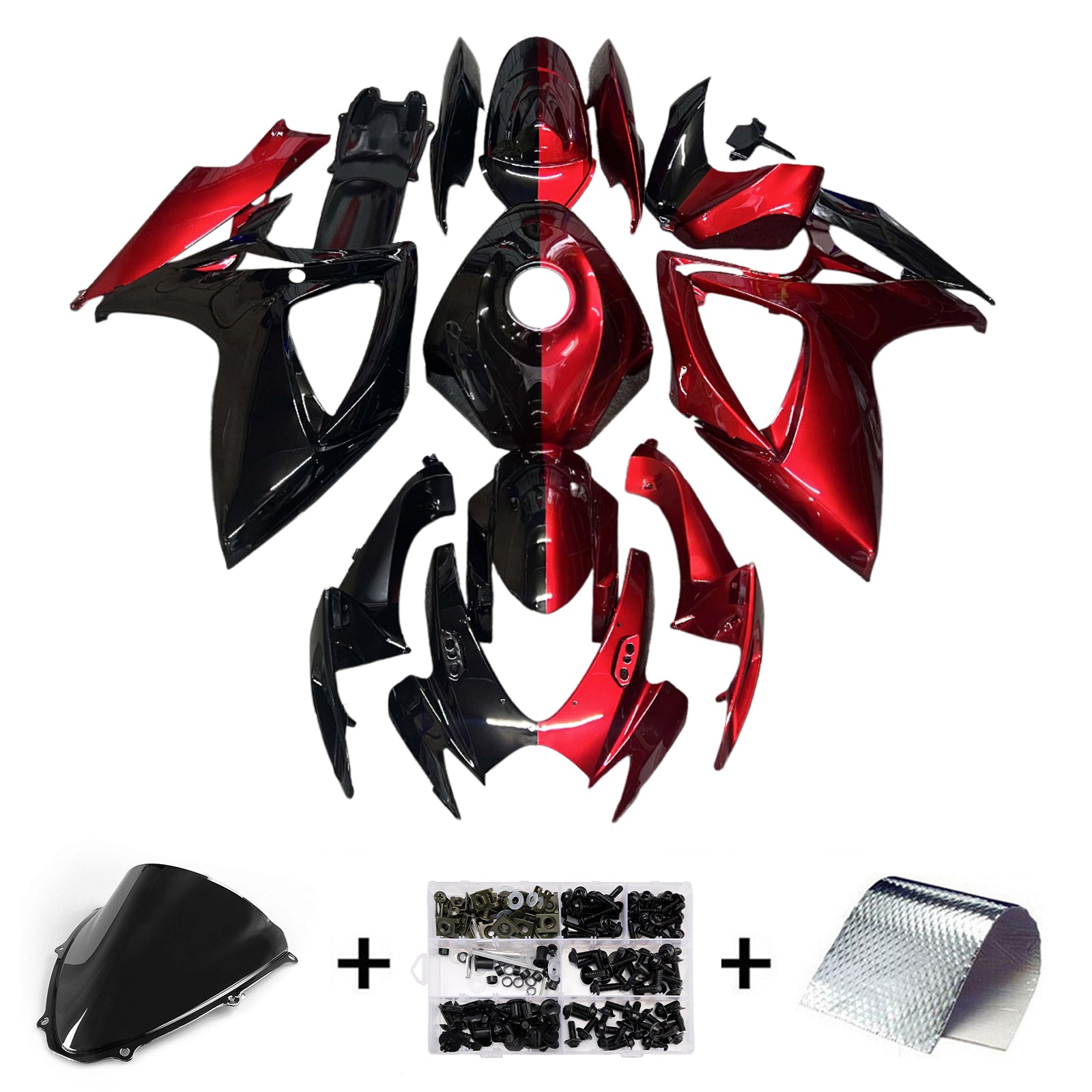 Amotopart 2006-2007 Suzuki GSXR 600/750 Red Black Fairing Kit