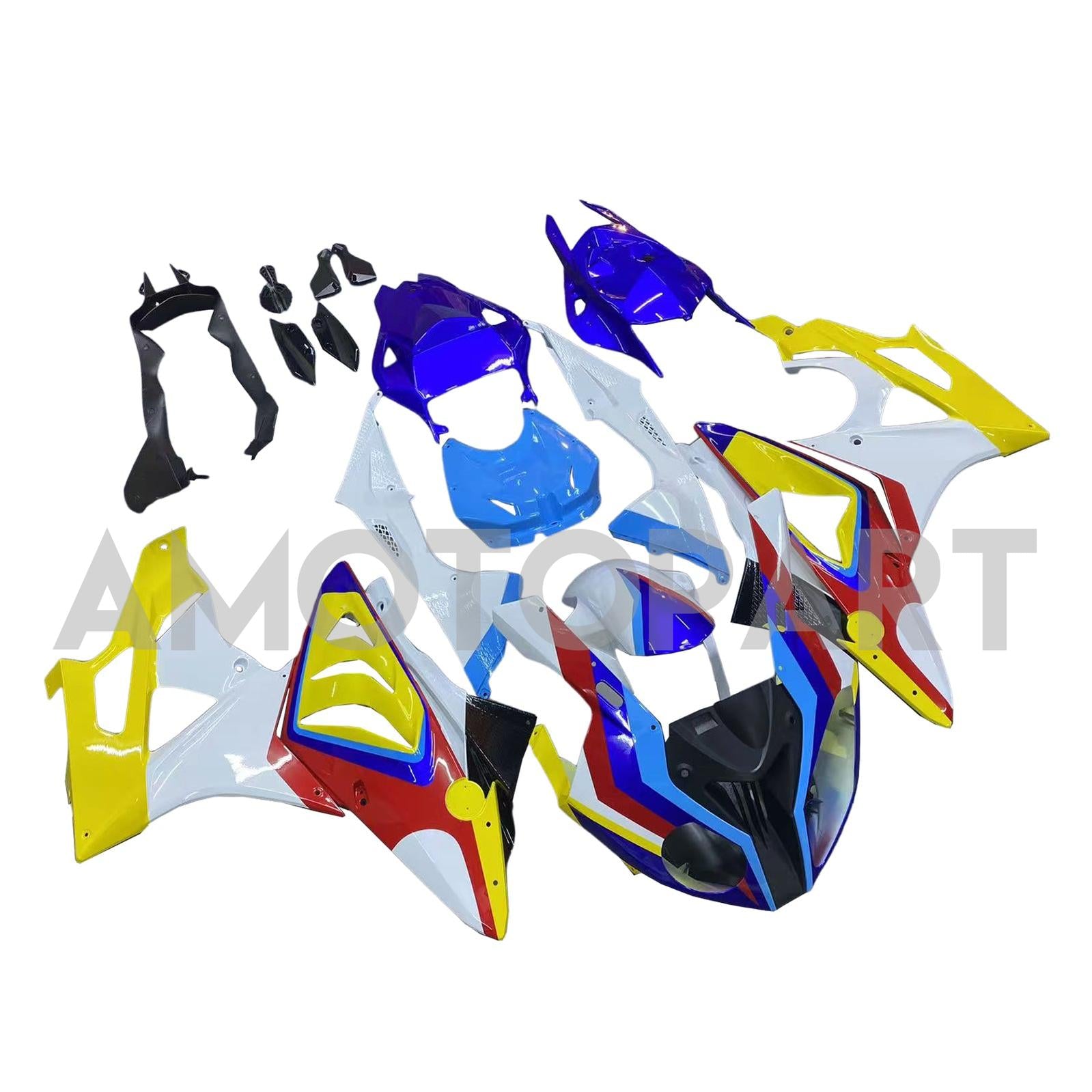 Amotopart 2009-2014 BMW S1000RR Blue White Yellow Fairing Kit