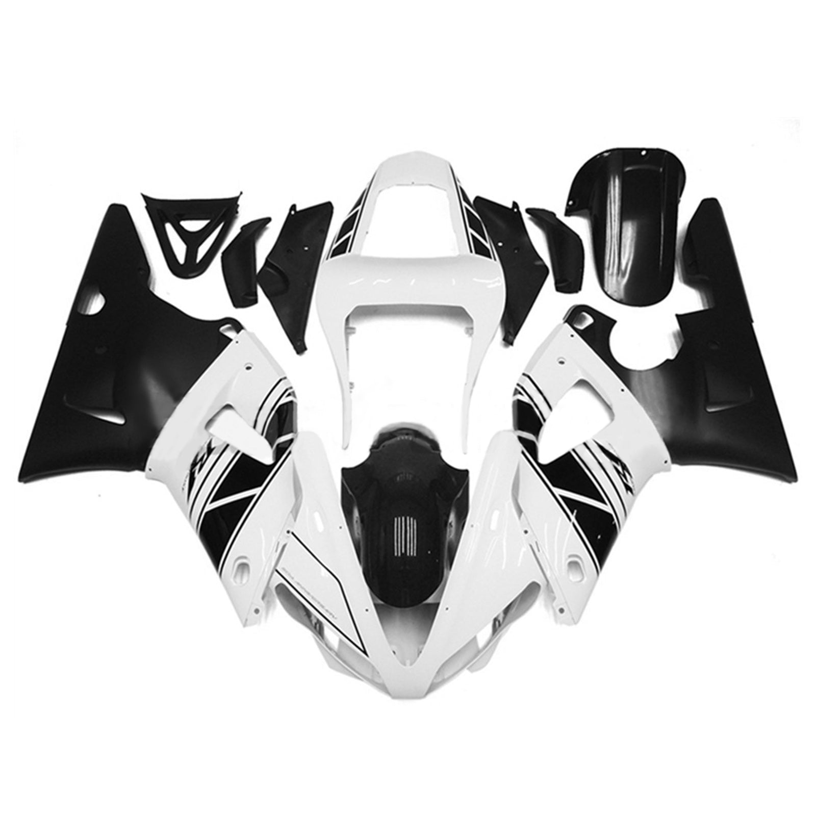 Amotopart 2000-2001 YZF 1000 R1 Yamaha Black&White Style2 Verkleidungsset