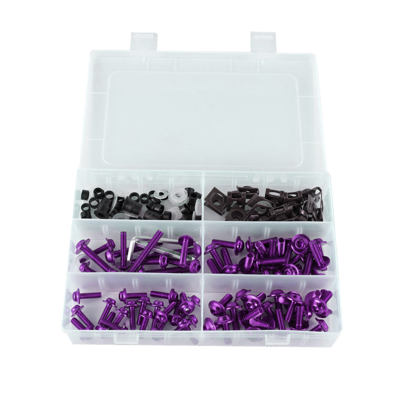 177PCS Motorcycle Sportbike Windscreen Fairing Bolts Kit Purple Fastener Screws